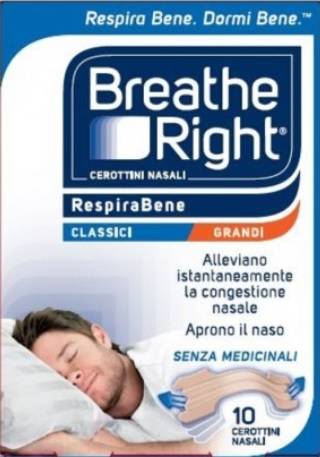 Breathe Right Cerotti Nasali Classici Grandi 10 Pezzi