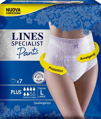 Lines Specialist Pants Plus Mutandine Assorbenti Taglia L 7 Pezzi