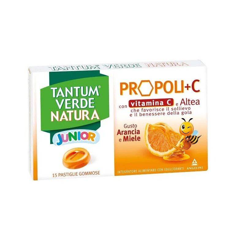 Tantum Verde Natura Junior Propoli+C per il Benessere della Gola 15 pastiglie