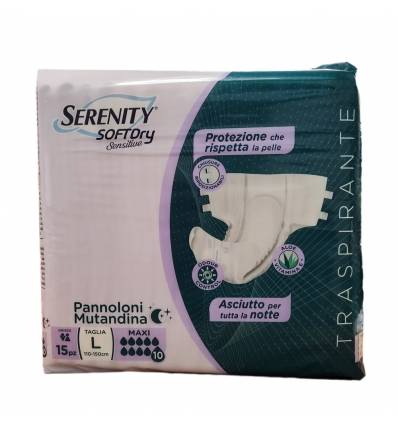 Serenity Soft Dry Sensitive Pannoloni Mutandina Taglia L 15pz
