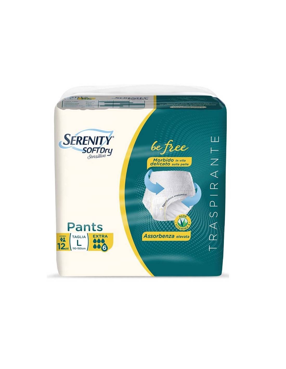 Serenity Soft Dry Pants Be Free L Super 12 pezzi