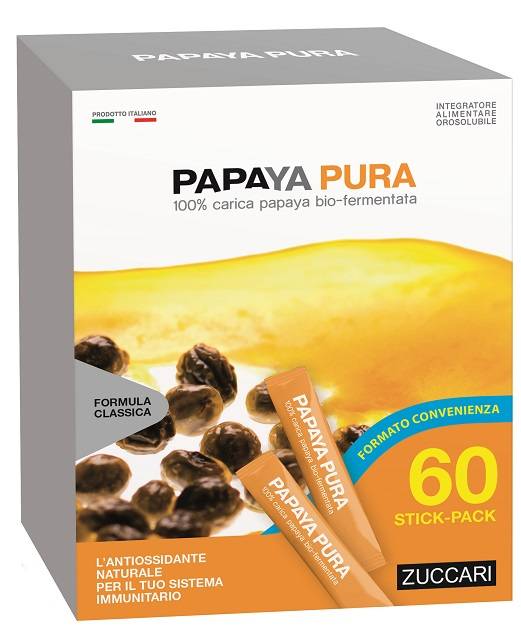 Zuccari Papaya Pura Integratore Difese Immunitarie 60 Stick Pack