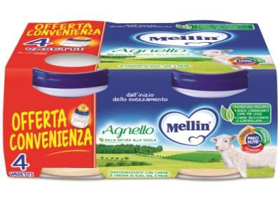 Mellin Agnello Omogeneizzato 4 Pezzi x 80 g