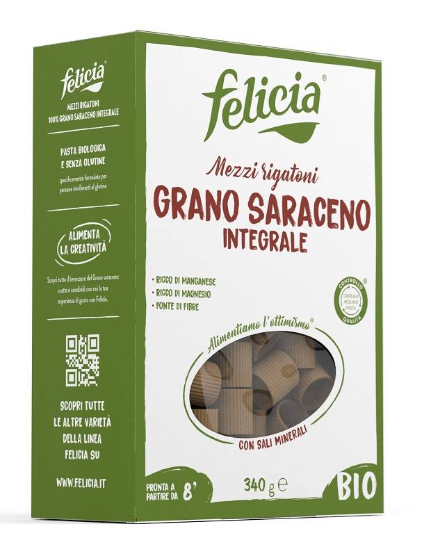 Felicia Bio Grano Saraceno Mezzi Rigatoni Pasta biologica 340 g