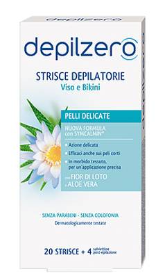 Depilzero Strisce Depilatorie Viso e Bikini 20 pezzi
