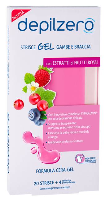 Depilzero Strisce Depilatorie in Gel Gambe Braccia 20 pezzi