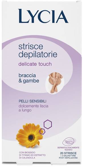 Lycia Delicate Touch Strisce Depilatorie Braccia Gambe 20 pezzi