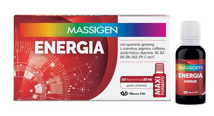 Massigen Energica Integratore Tonico 10 flaconi da 20 ml