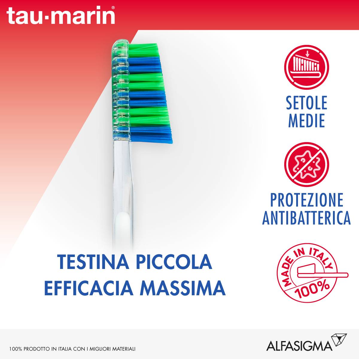 Tau - Marin Spazzolino Professional 27 Setole Medie 1 Pezzo