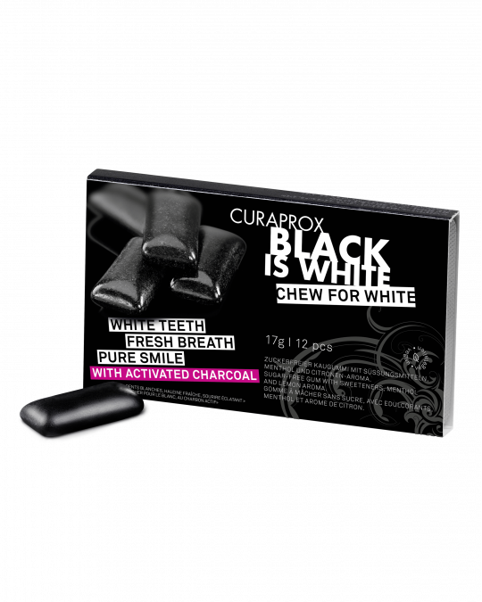Curaprox Black Is White Chewing Gum 12 pezzi