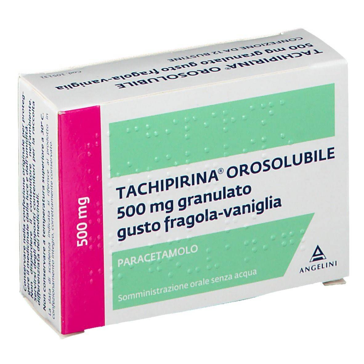 Tachipirina Orosolubile 500 mg 12 Bustine Gusto Fragola e Vaniglia