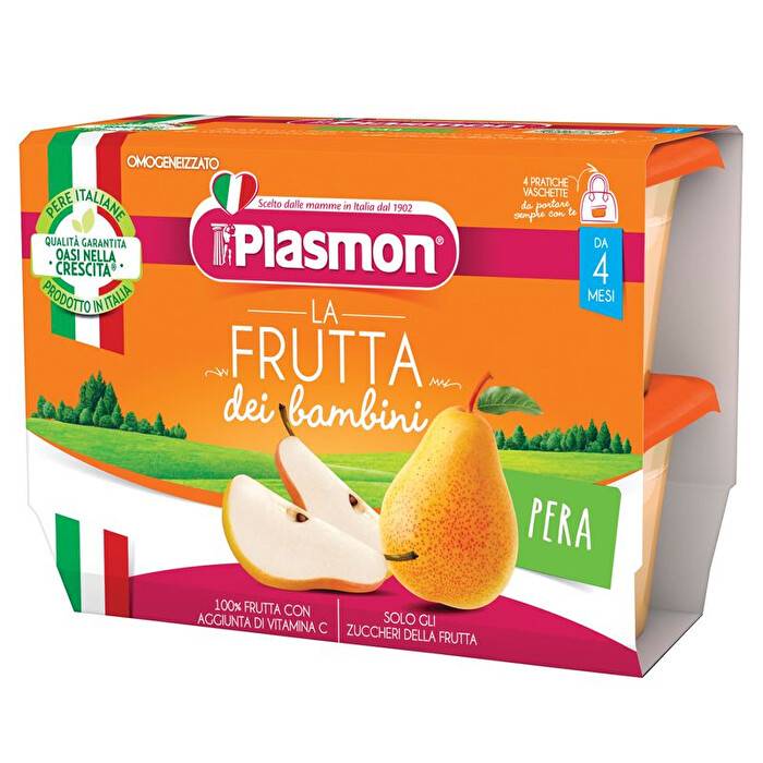 Plasmon La Frutta dei Bambini Omogeneizzato Pera 4 x 100 g