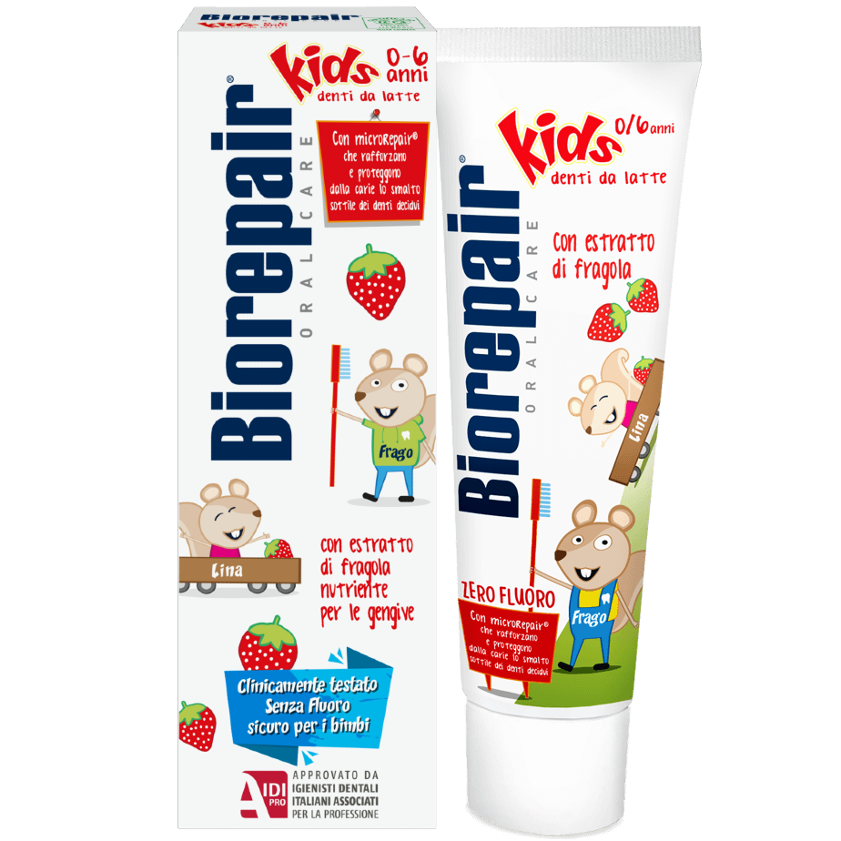 Biorepair Kids 0/6 Anni Dentifricio Fragola 75 ml
