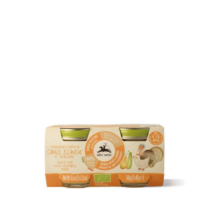 Alce Nero Omogeneizzato Di Carni Bianche E Verdure Biologico 2 X 80 G