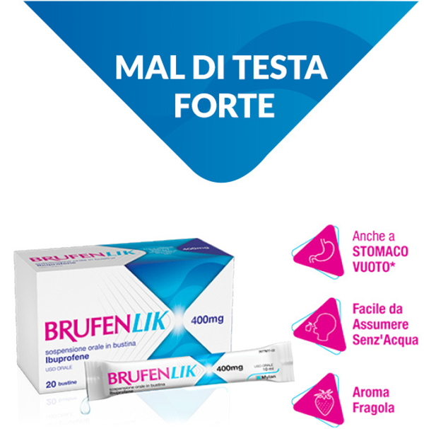 Brufenlik Ibuprofene 400 mg Sospensione Orale 20 bustine