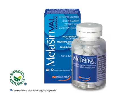 Pool Pharma Melasin - Val Integratore per il Sonno 30 compresse