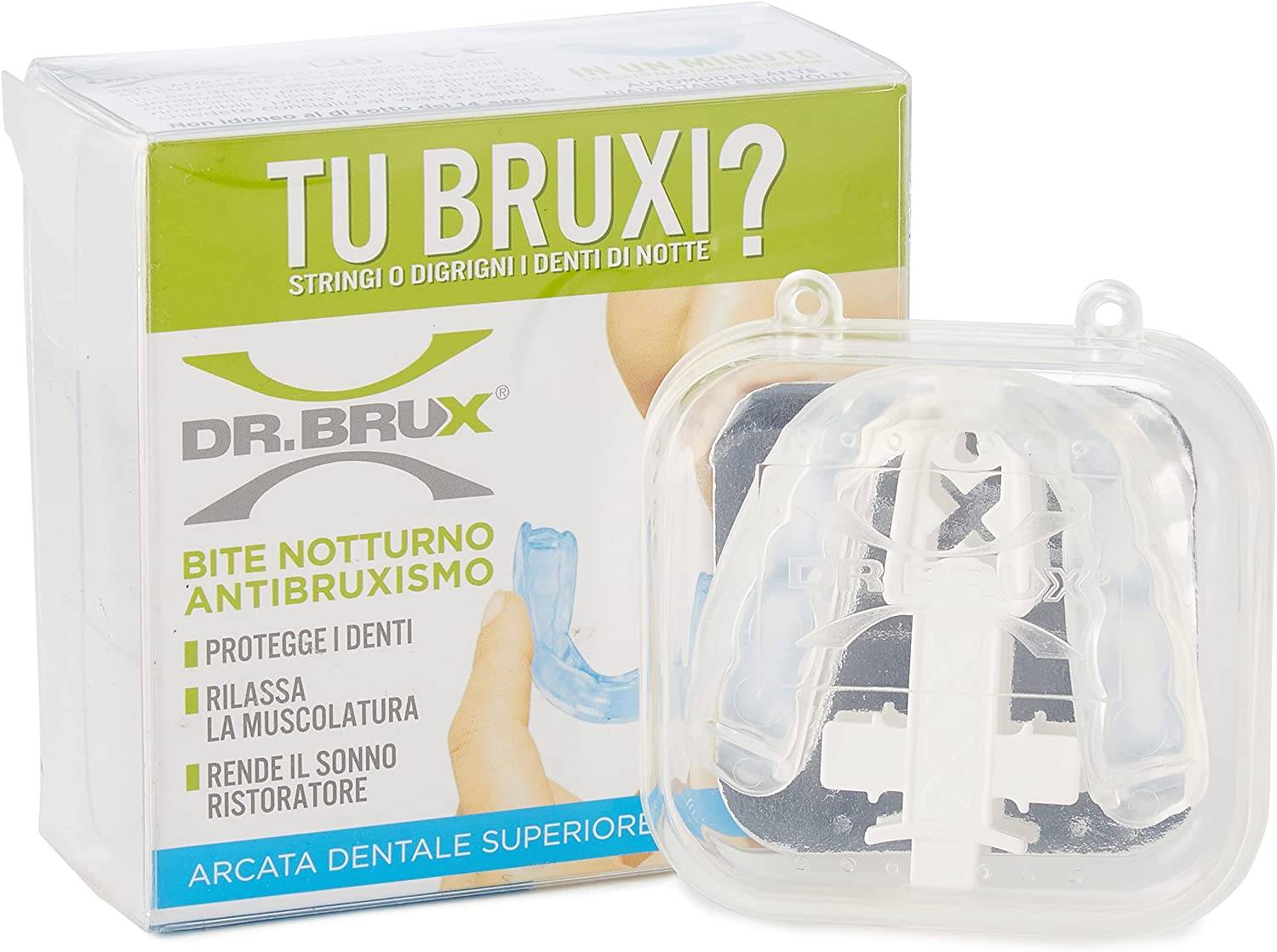 Dr. Brux Bite Trasparente antibruxismo per arcata dentale superiore