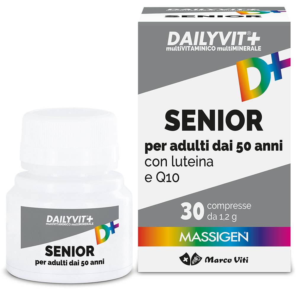 Massigen Dailyvit+ Senior Integratore Multivitaminico Multiminerale per Adulti dai 50 Anni 30 compresse
