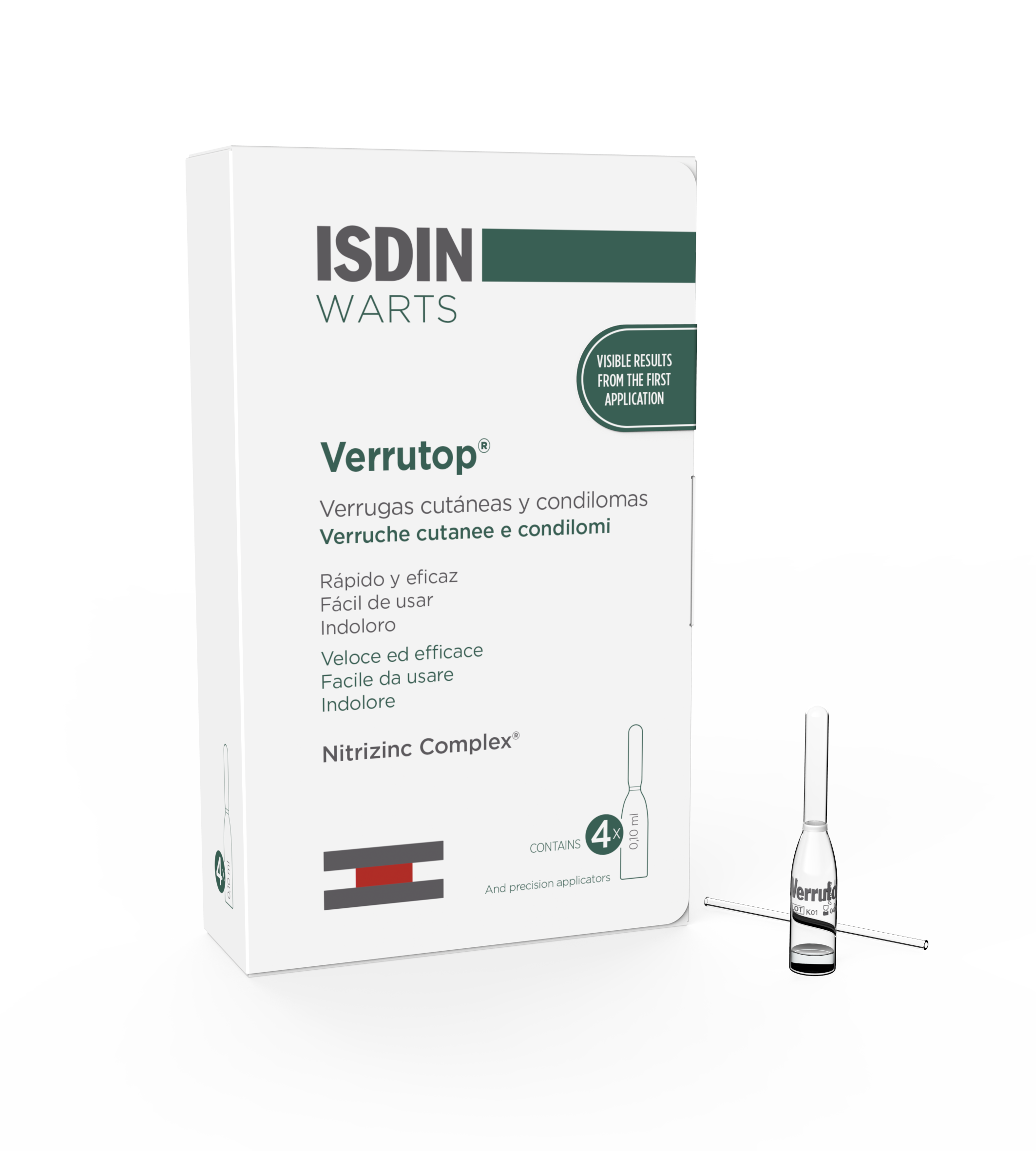 Isdin Verrutop Trattamento per le Verruche in Fiale 4 fiale x 0,10 ml