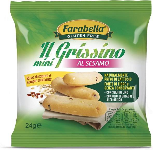 Farabella Il Mini Grissino al Sesamo Snack senza glutine e lattosio 24 grammi