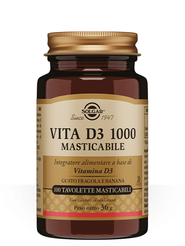 Solgar Vita D3 1000 Vitamina D Masticabile 100 tavolette