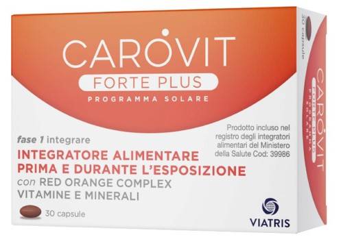 Carovit Forte Plus Programma Solare Integratore Pre - Durante l'Esposizione Solare 30 compresse