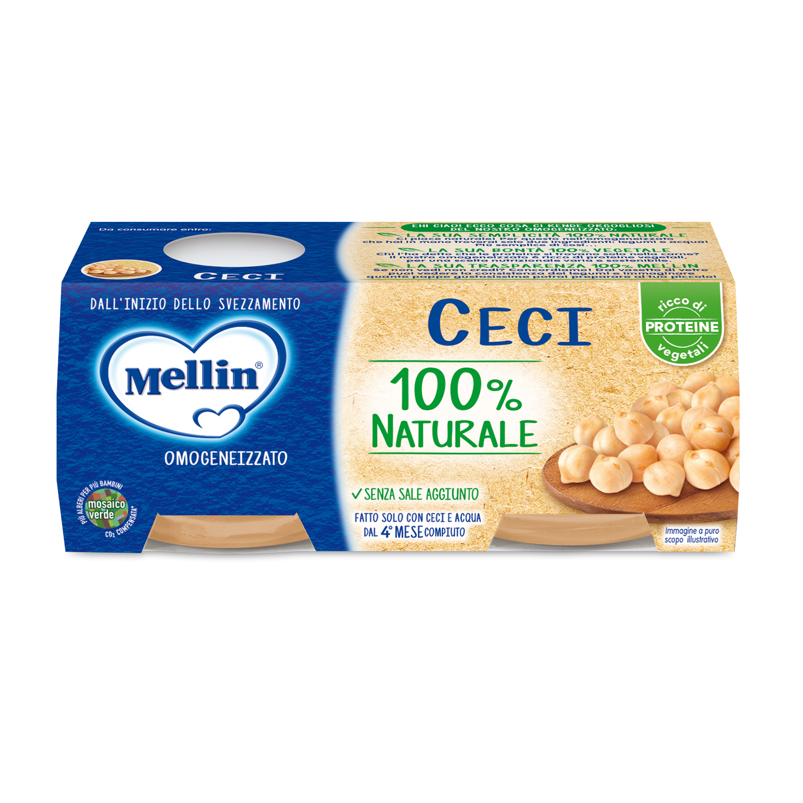 Mellin Omogeneizzato Ceci e Acqua 2 X 80 G