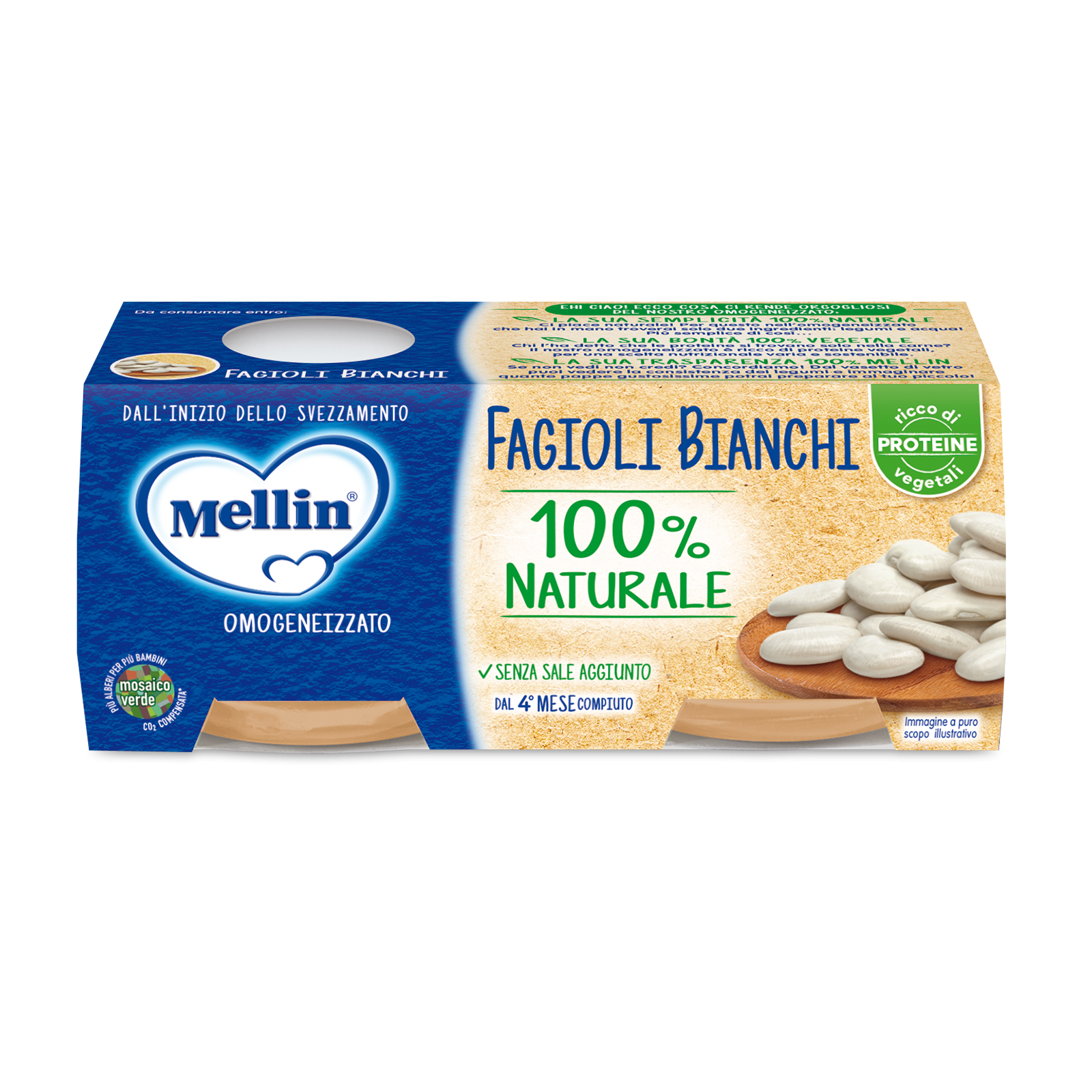 Mellin Omogeneizzato Fagioli Bianchi 2 X 80 G