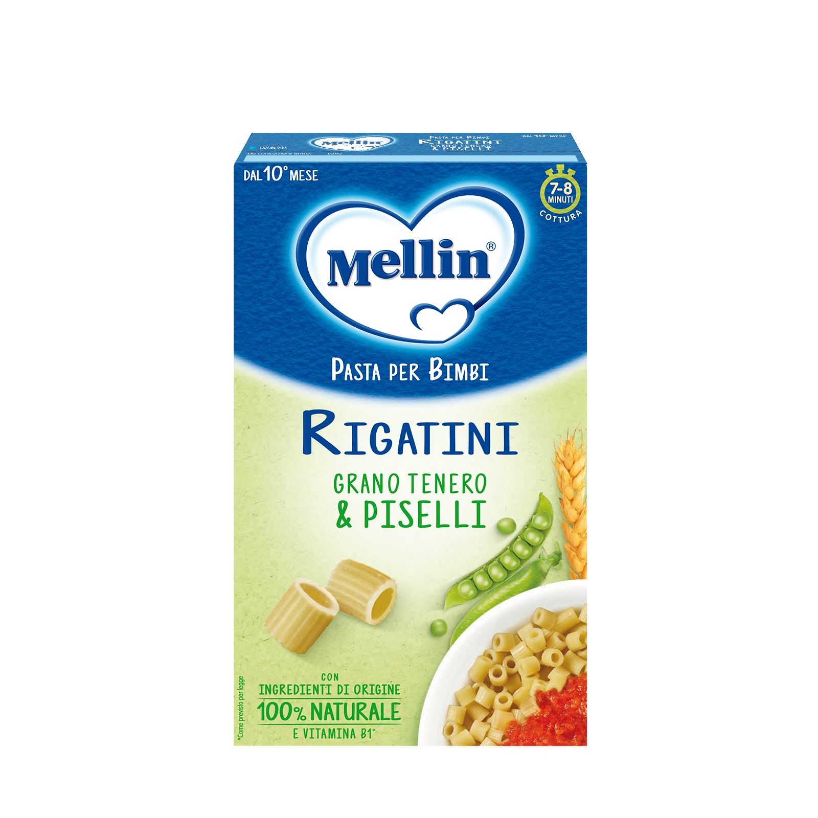 Mellin Rigatini Con Grano Tenero e Piselli 280 G