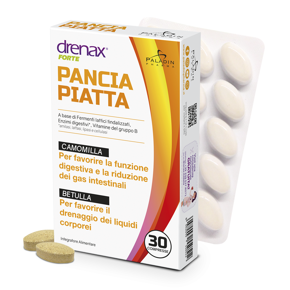 Drenax Forte Pancia Piatta Integratore Contro i Gas Intestinali 30 compresse