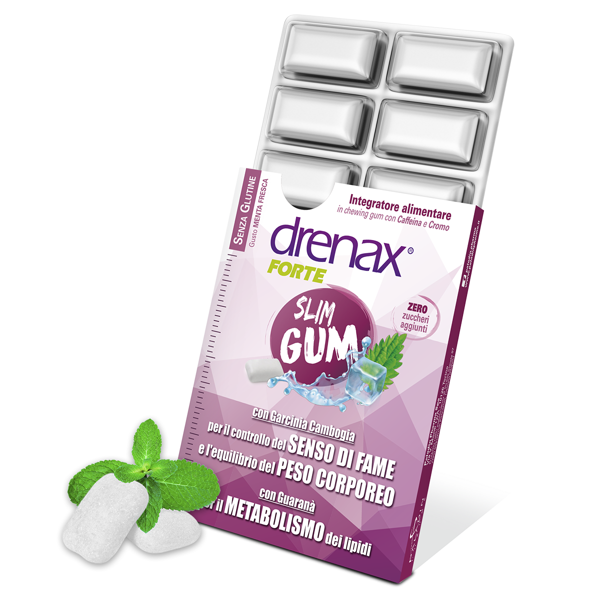 Drenax Forte Slim Gum Integratore per Dimagrire 9 Chewin Gum