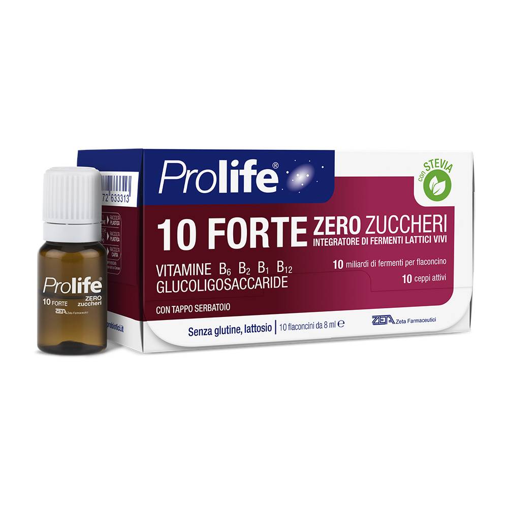 Prolife 10 Miliardi Zero Zucchero Integratore Fermenti Lattici 10 Flaconi da 8 ml