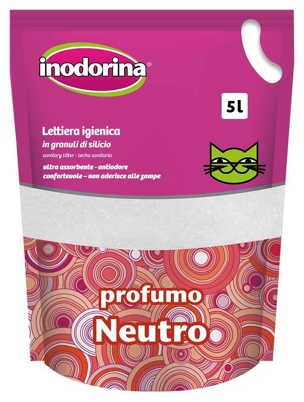 Inodorina Bag Lettiera per Gatti in Granuli di Silicio 5 litri