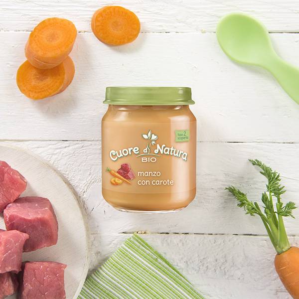 Plasmon Cuore di Natura Omogeneizzato Manzo Carote 2 Pezzi Da 120 G