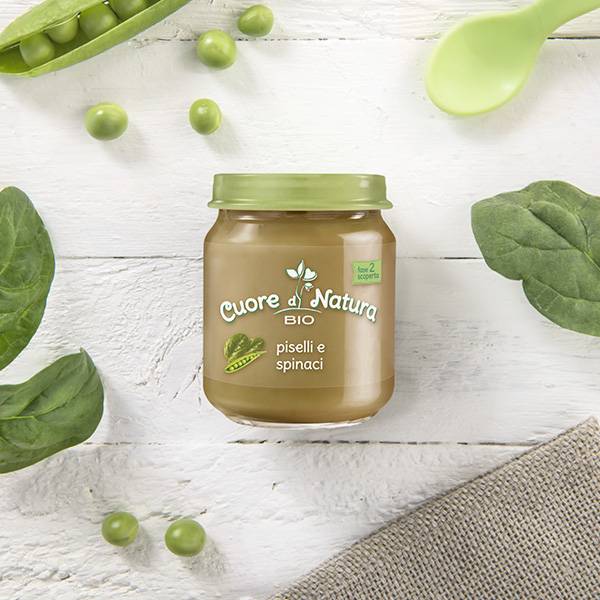 Plasmon Cuor di Natura Omogeneizzato Piselli Spinaci 2 Pezzi Da 80 G