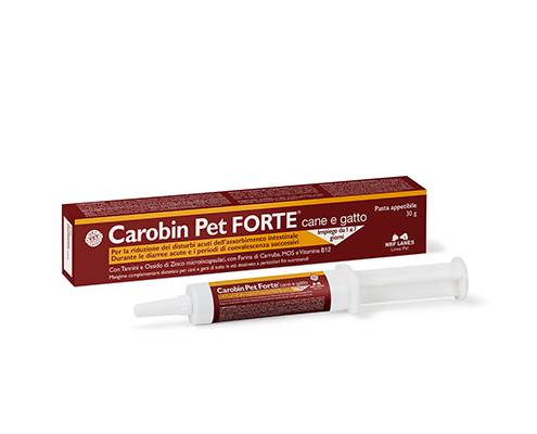 Carobin Pet Forte Pasta Appetibile per Disturbi Intestinali Cani e Gatti 30 g