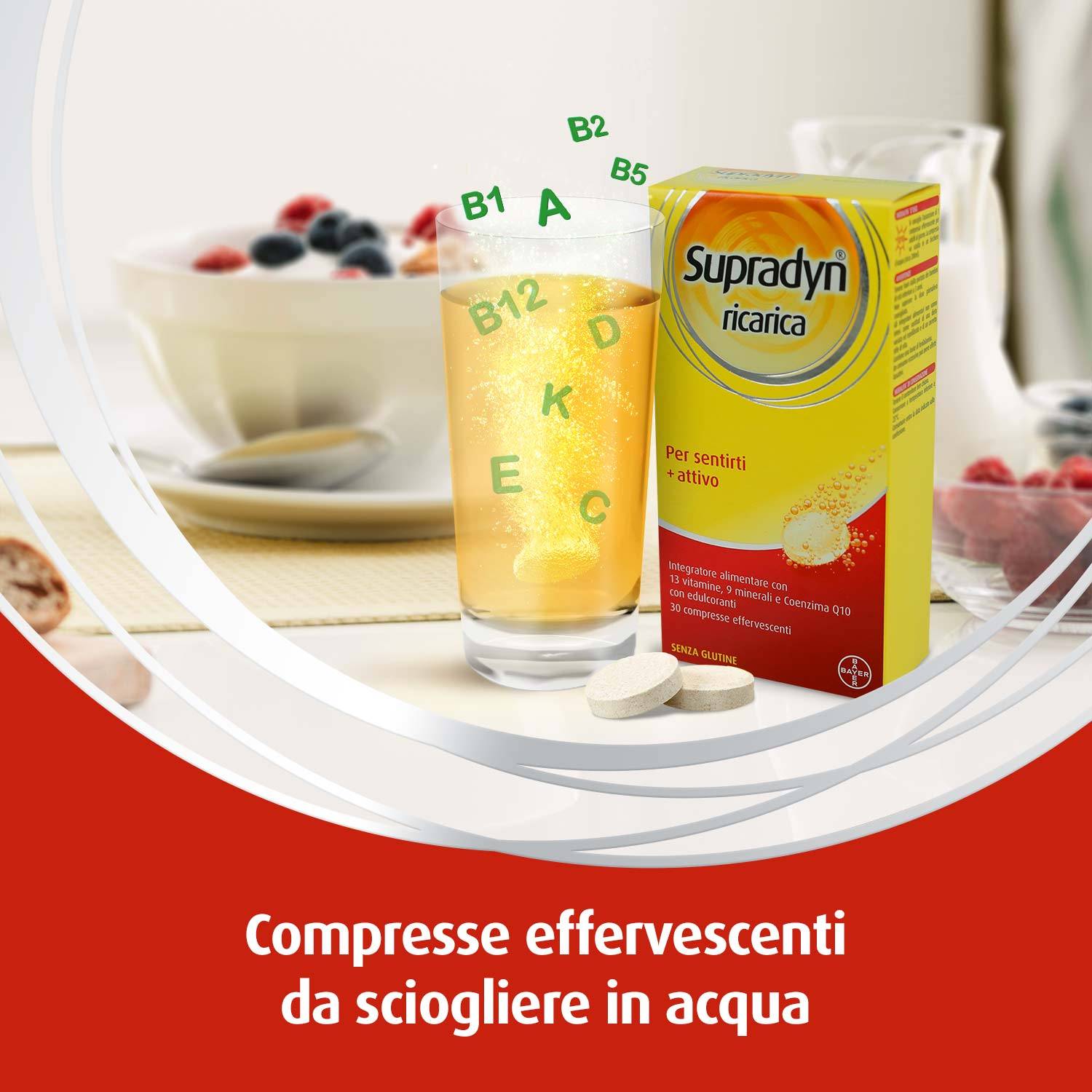 Supradyn Ricarica Compresse Effervescenti Integratore di Vitamine e Minerali 30 compresse