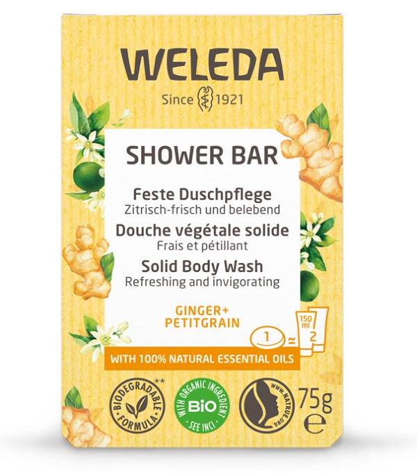 Weleda Bagno Doccia Solido 100% Naturale Zenzero + Petigrain 75 g