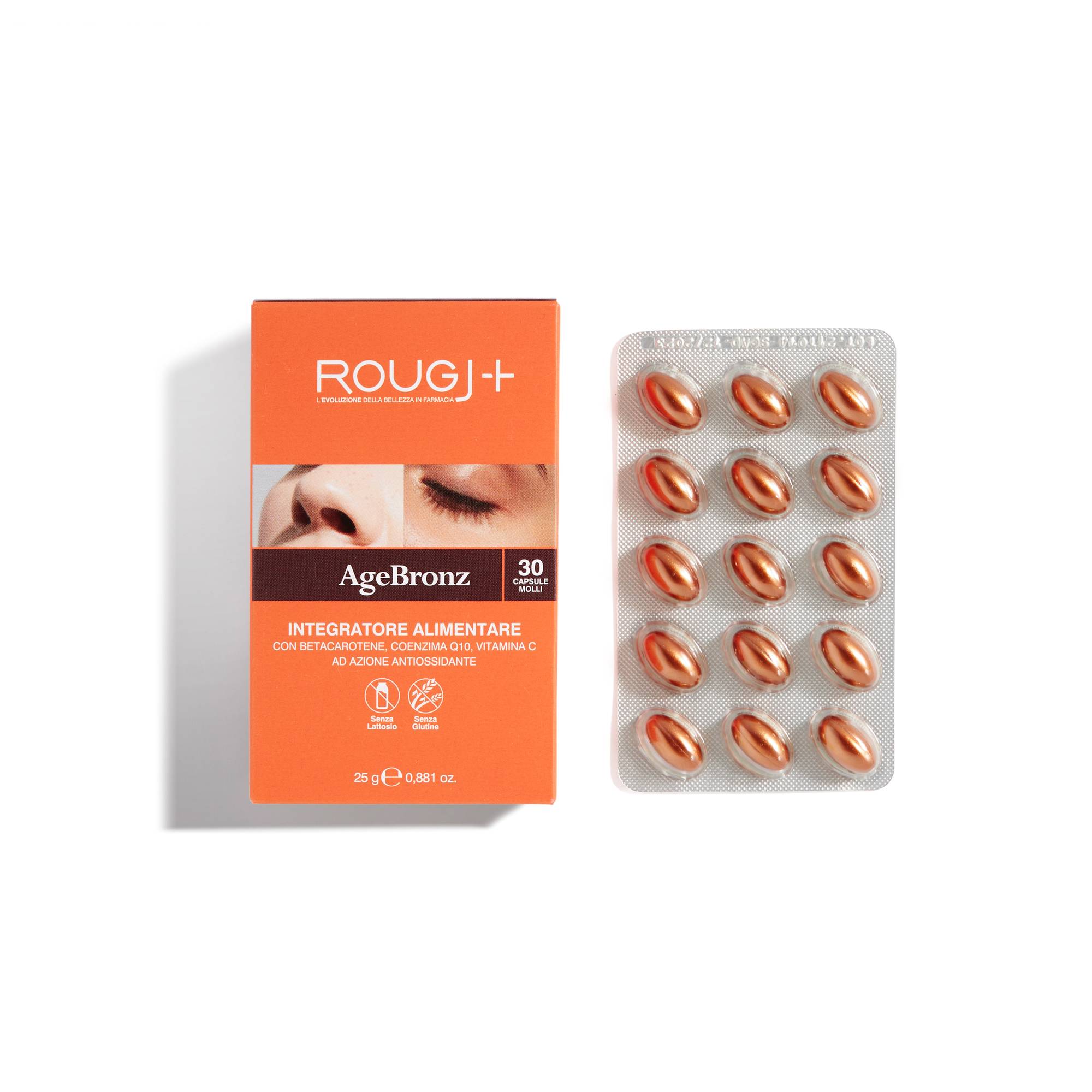 Rougj Caps Agebronz Integratore Anti - Age Per l'Abbronzatura 30 capsule