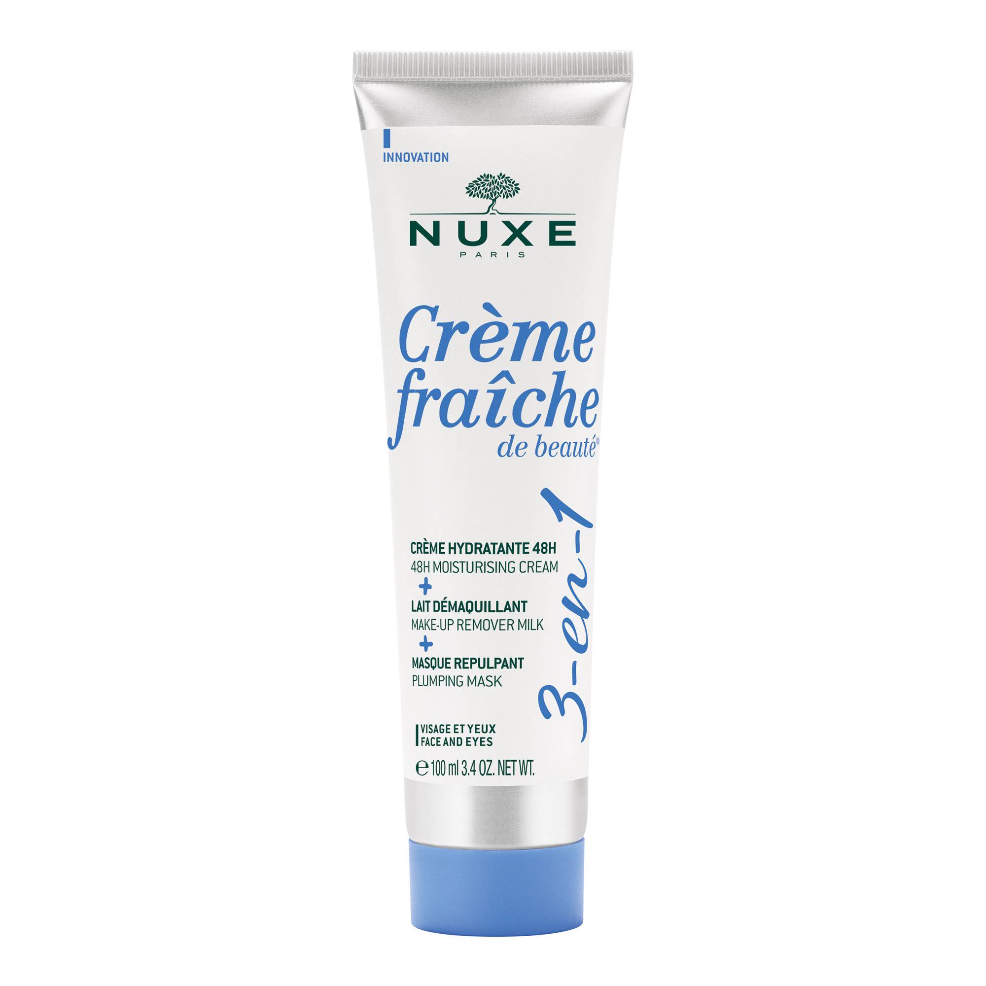 Nuxe Crème Fraîche De Beautè 3 - In - 1, Idratante 48H, Struccante, Rimpolpante 100 ml