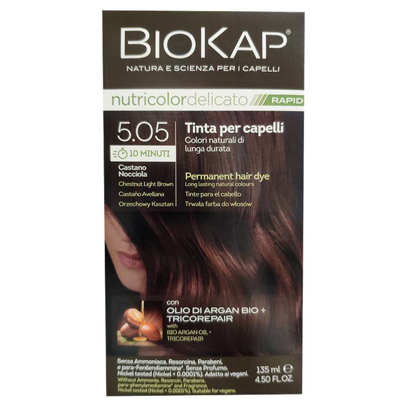 Bios Line Biokap Nutricolor Delicato Rapid Tinta per Capelli 5.05 Castano Nocciola