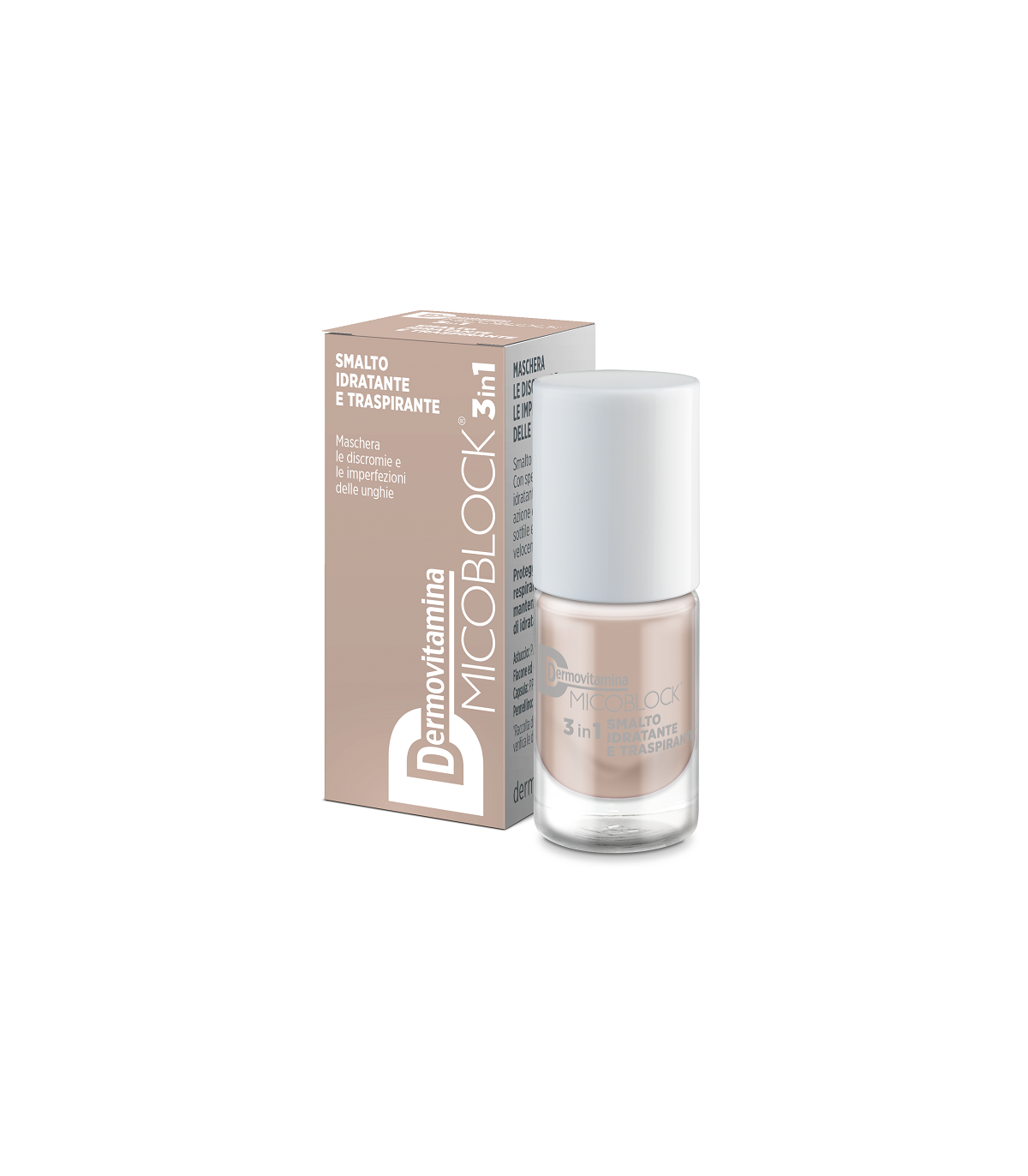 Dermovitamina Micoblock 3In1 Smalto Idratante e Traspirante Beige 5 Ml