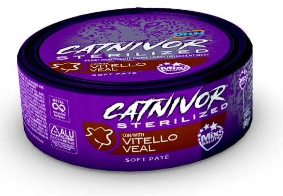 Catnivor Sterilized Vitello Alimento umido per gatti adulti 80 g