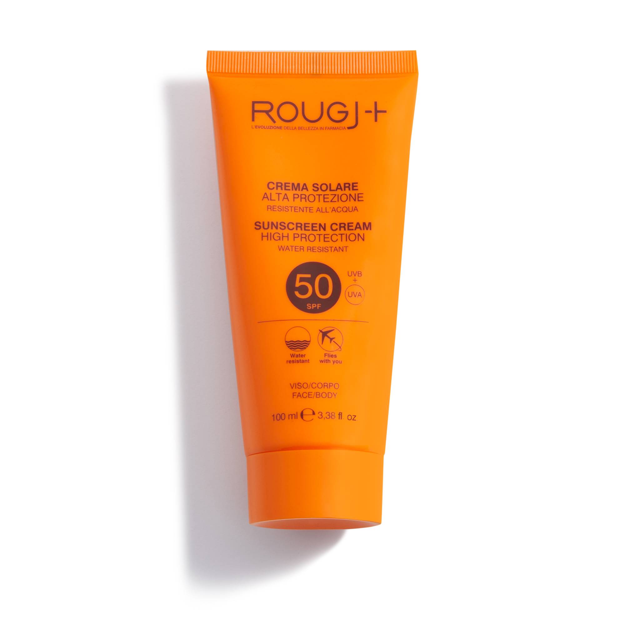 Rougj Crema Solare Spf50 Protezione Molto Alta per Viso e Corpo 100 ml