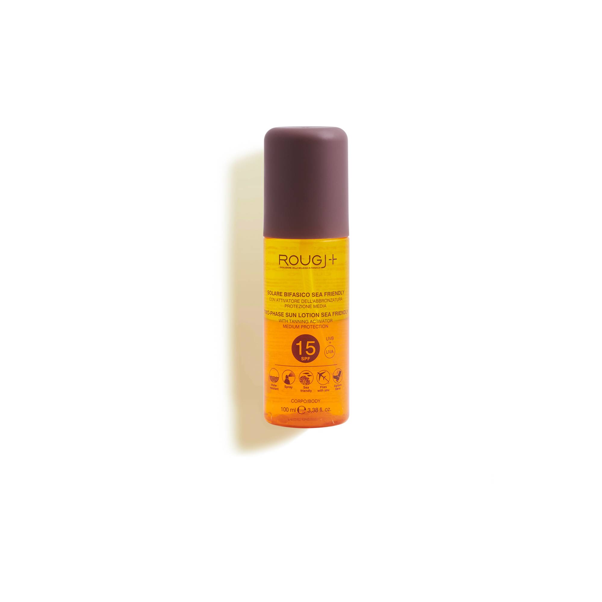 Rougj Solare Bifasico Spf15 Corpo Con Attivatore Di Melanina Travel Size 100 ml