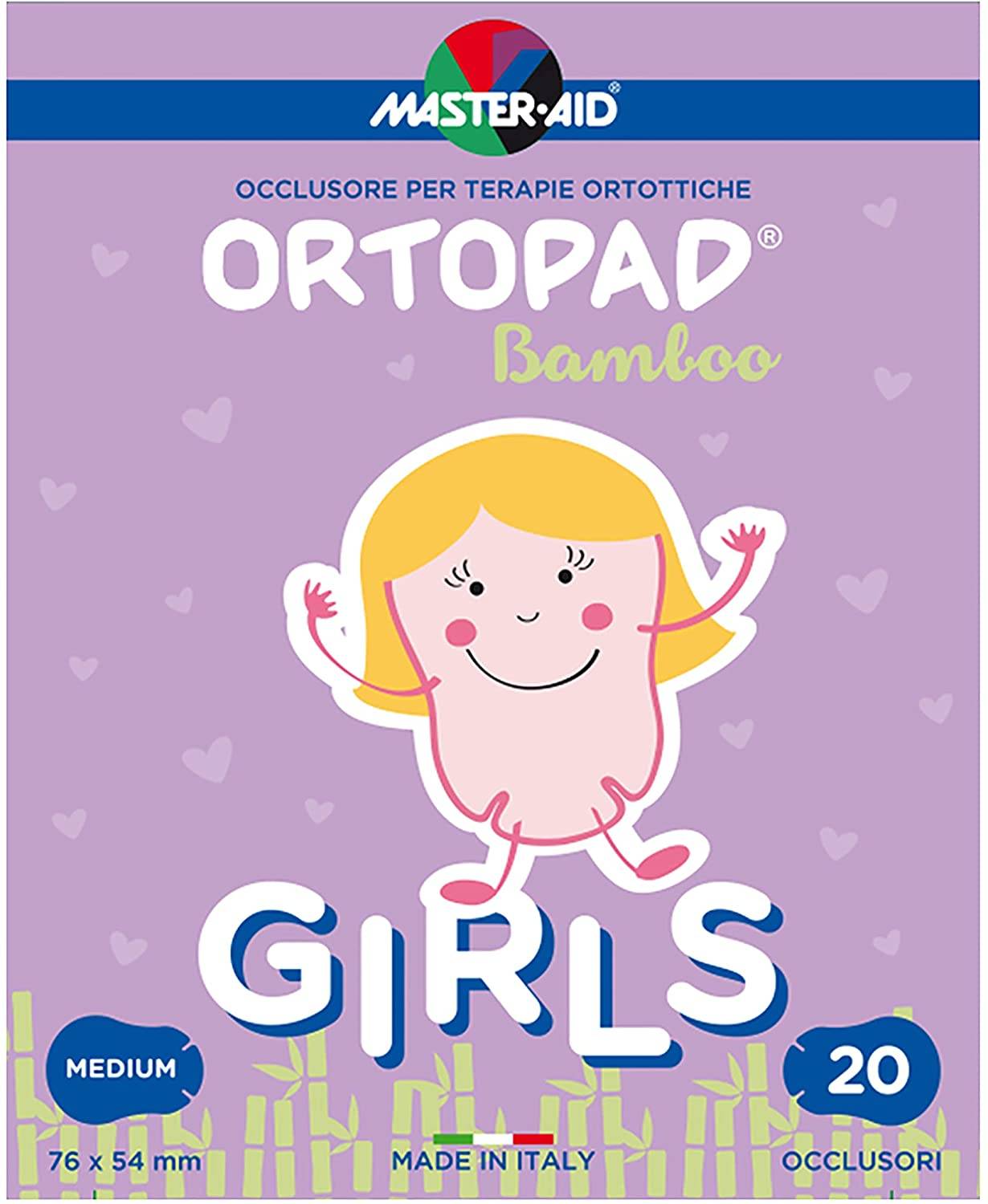 Master Aid Ortopad Girls Cerotto Occlusore Medium (76x54 mm) 20 pezzi