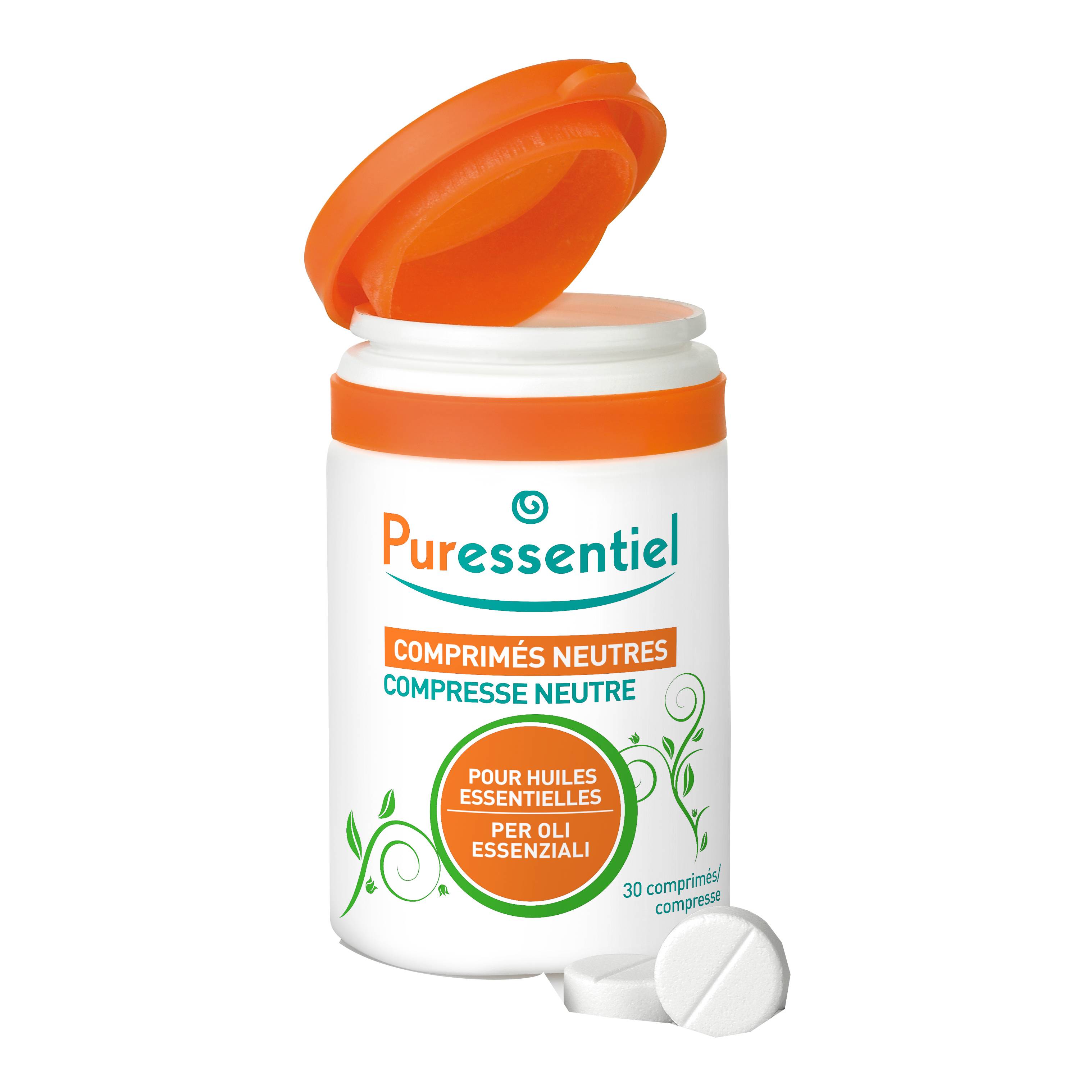 Puressentiel Compresse Neutre per Assorbimento Oli Essenziali 30 compresse