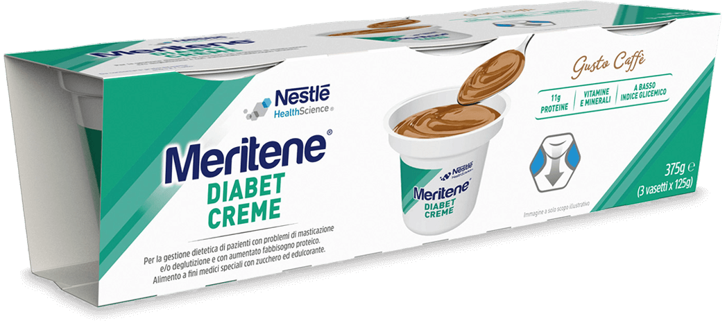 Meritene Diabet Creme Caffè Dessert a Basso Indice Glicemico 3 coppette