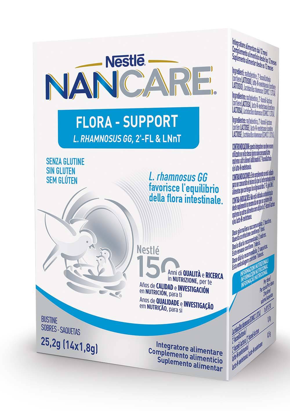 Nestle' Nancare Flora Support Integratore di Fermenti Lattici dai 12 mesi 14 Bustine