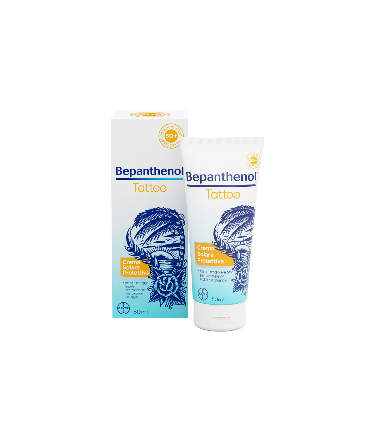Bepanthenol Tatoo Crema Solare Protettiva SPF50+ 50 ml